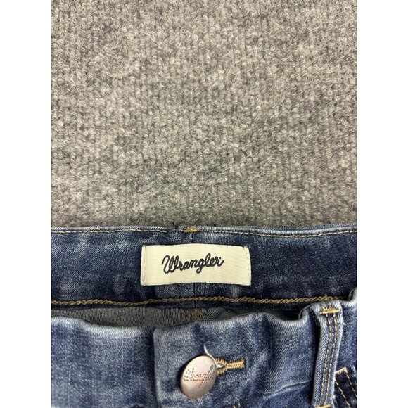 Wrangler Jeans Womens 31x34 Blue Bespoke Flare Stretch Denim Mid Rise Leg - Picture 2 of 9